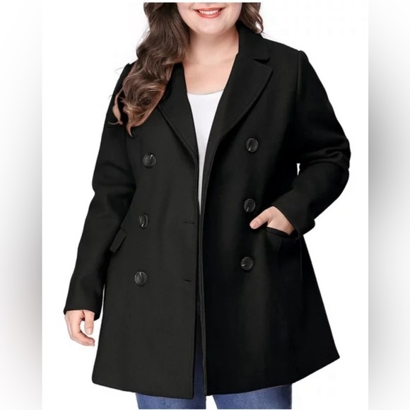 Jessica London Wool Blend Peacoat Size 14 - Picture 3 of 9